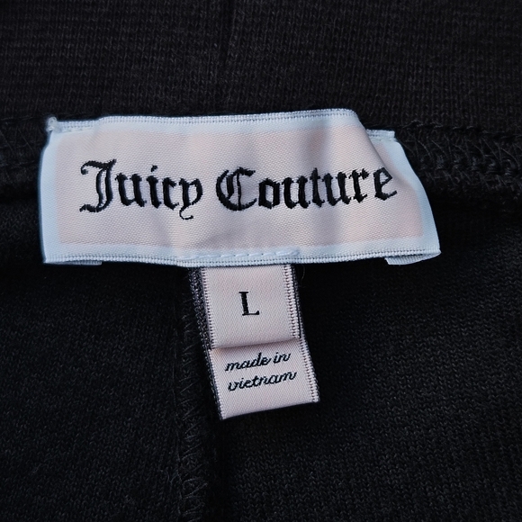 Juicy Couture Vintage Black Velour Pants Glitter Sweats Sweatpants Girls Large - Picture 6 of 15